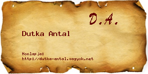 Dutka Antal névjegykártya